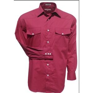 Foxfire Western Pearl Snap Shirt Mens XL Burgundy Long Sleeve Cowboy Rodeo New‎